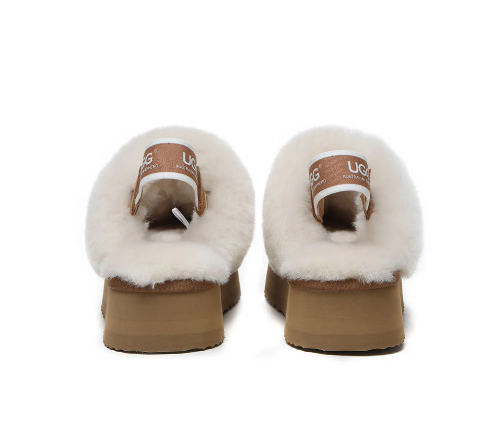 AUSTRALIAN SHEPHERD? 2-Way Style UGG Slippers Women Removable Strap Slingback Platform Muffin