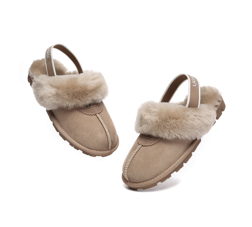 AUSTRALIAN SHEPHERD? UGG Slippers Sheepskin Wool Slingback Waffle Plus