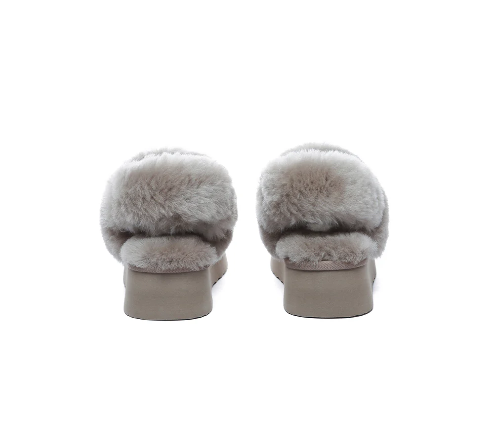 AUSTRALIAN SHEPHERD? UGG Slippers Women Removable Wool Strap Slingback Platform Musa