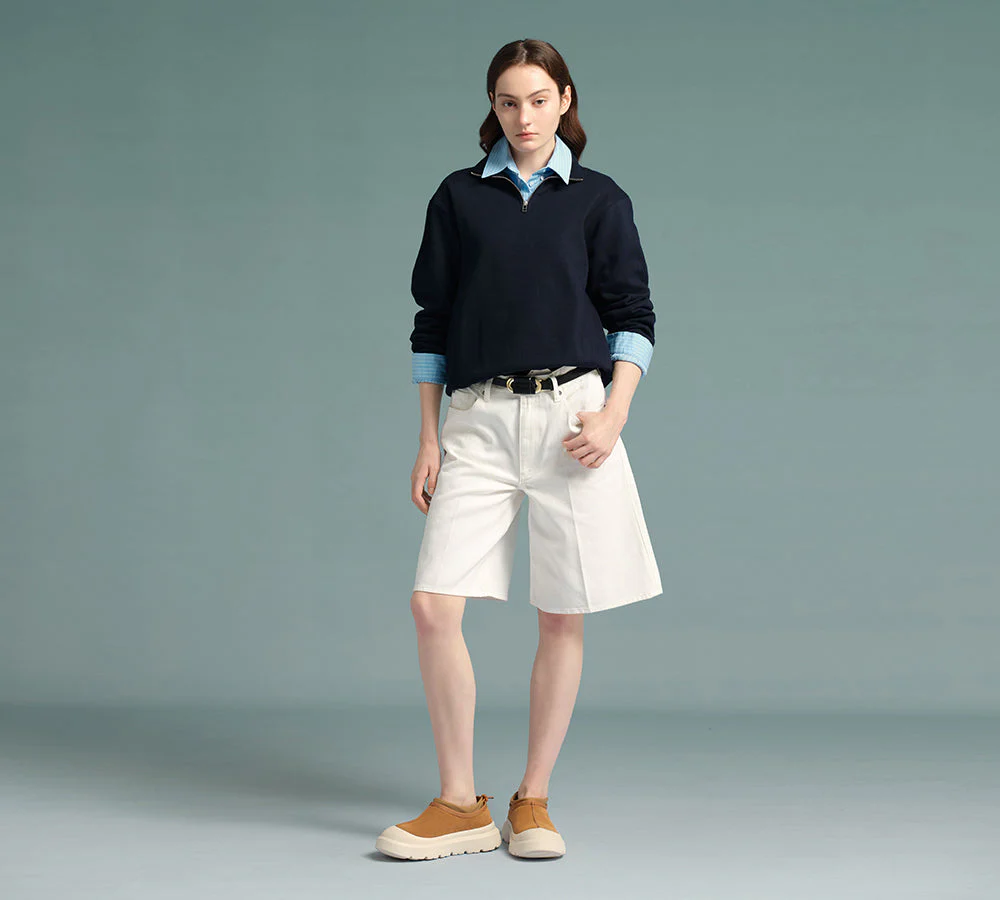 AUSTRALIAN SHEPHERD? UGG Slippers Sheepskin Wool Drawstring Chunky Platform Harlow