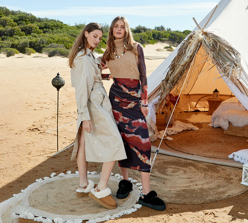 AUSTRALIAN SHEPHERD? UGG Slippers Women Removable Strap Slingback Platform Waffle