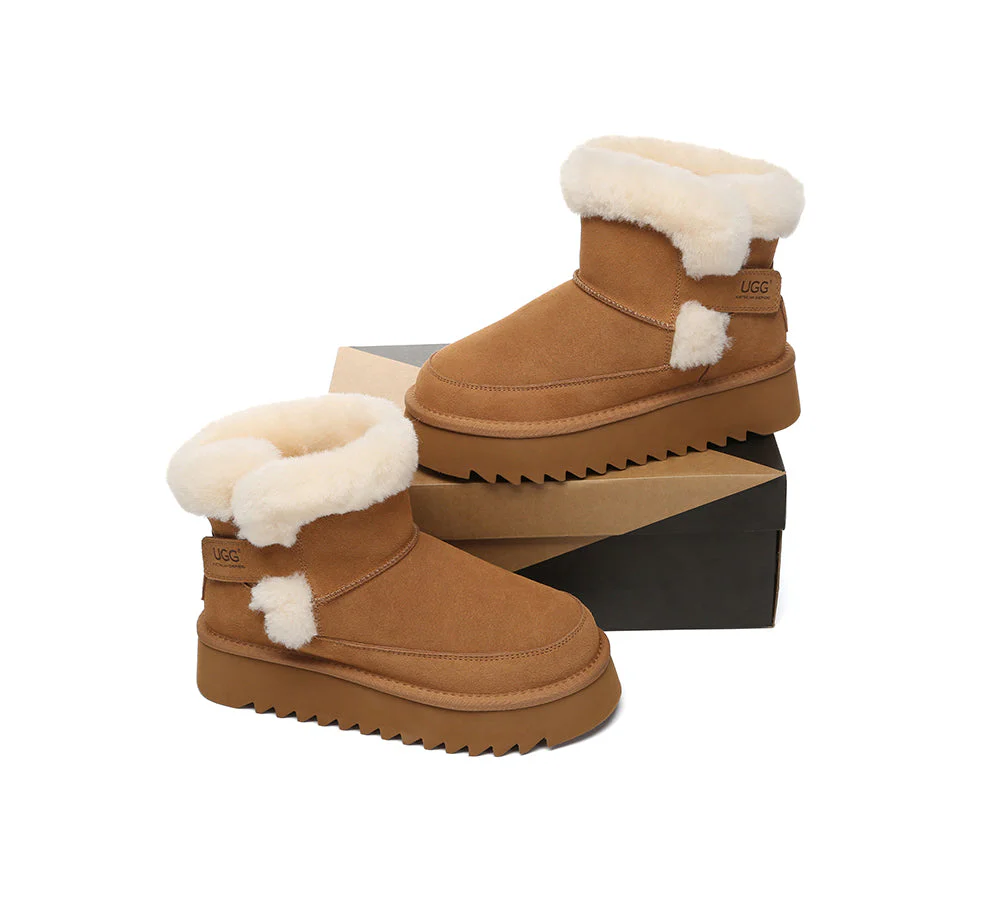 AUSTRALIAN SHEPHERD? UGG Boots Sheepskin Wool Shearling Platform Bynnie