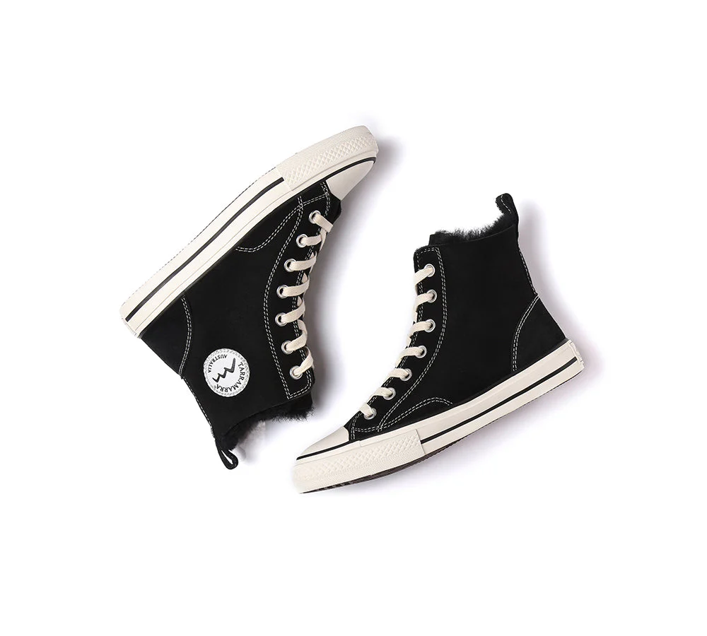 TARRAMARRA? Women Sheepskin Wool High Top Sneakers Viola