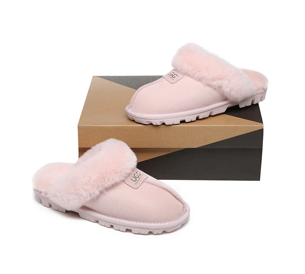 AUSTRALIAN SHEPHERD? UGG Slippers Double Faced Sheepskin Wool Suzie Scuff