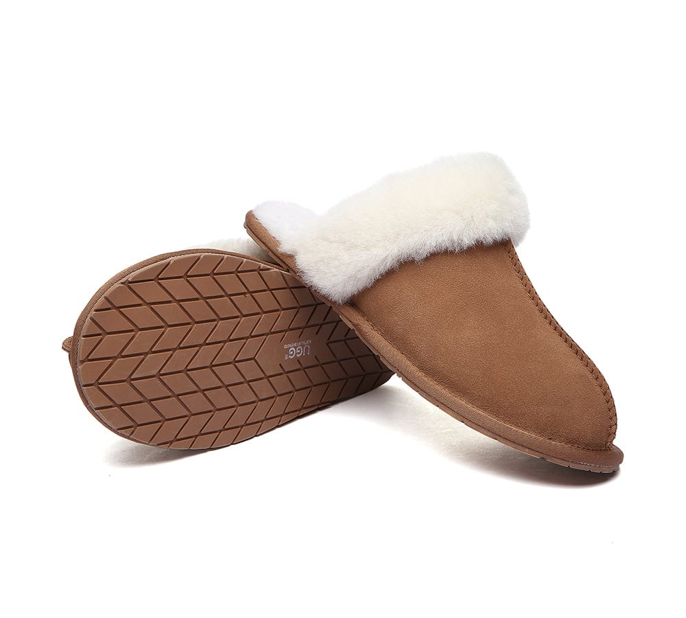 AUSTRALIAN SHEPHERD? UGG Slippers Premium Sheepskin Wool Scuff Rosa