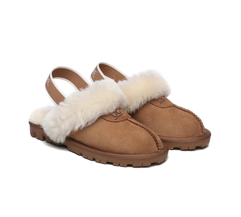 AUSTRALIAN SHEPHERD? UGG Slippers Sheepskin Wool Slingback Waffle Plus