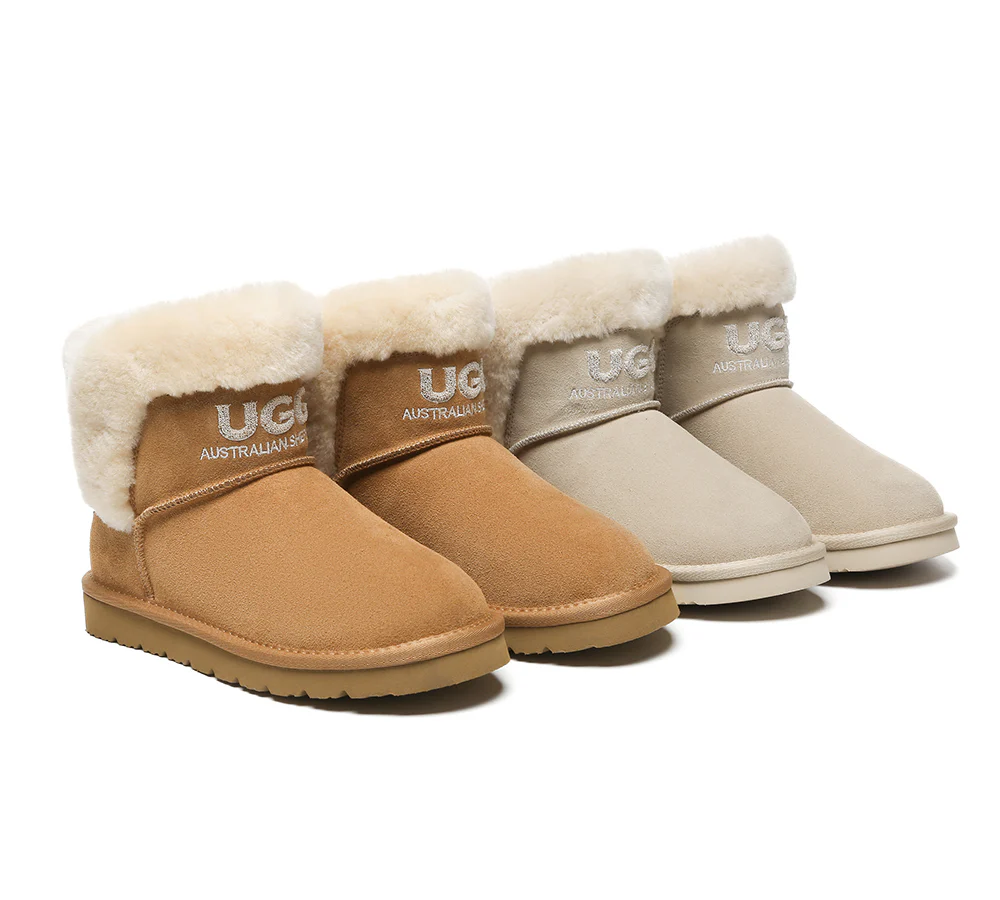 AUSTRALIAN SHEPHERD? UGG Boots Sheepskin Wool Shearling Lined Ankle Mini Oatha
