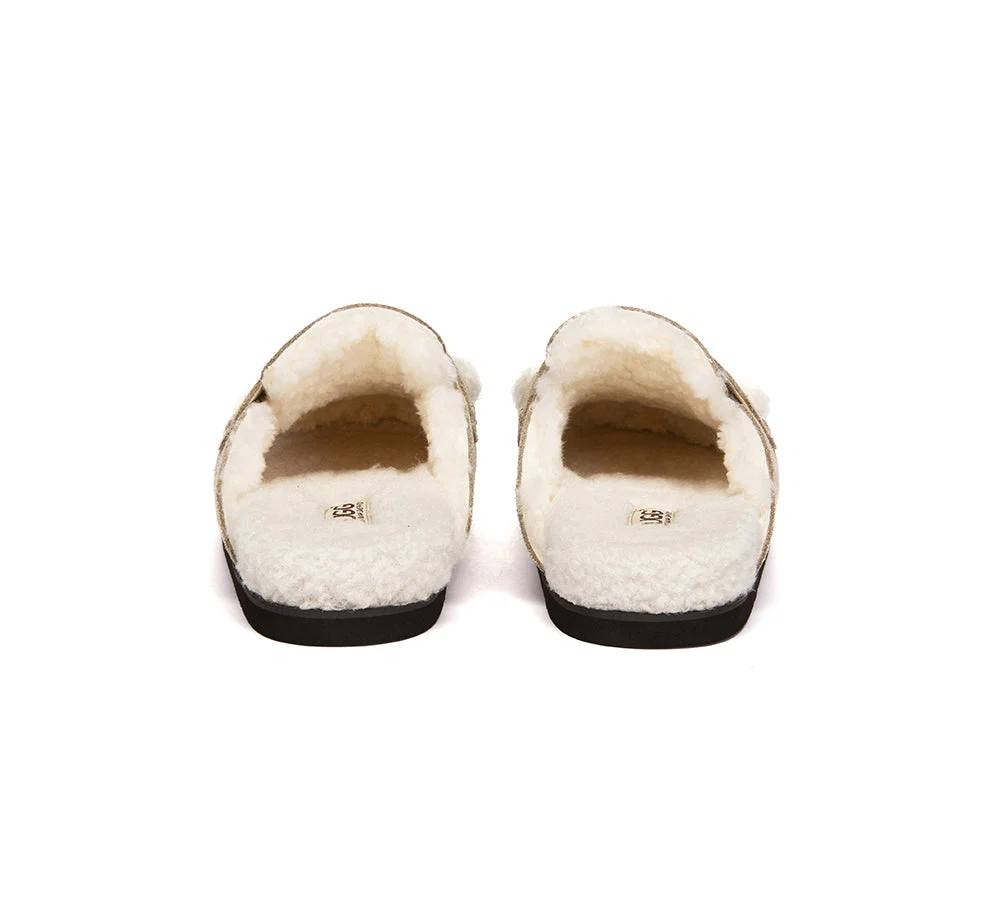 AUSTRALIAN SHEPHERD? UGG Slippers Women Sheepskin Wool Shearling Lora