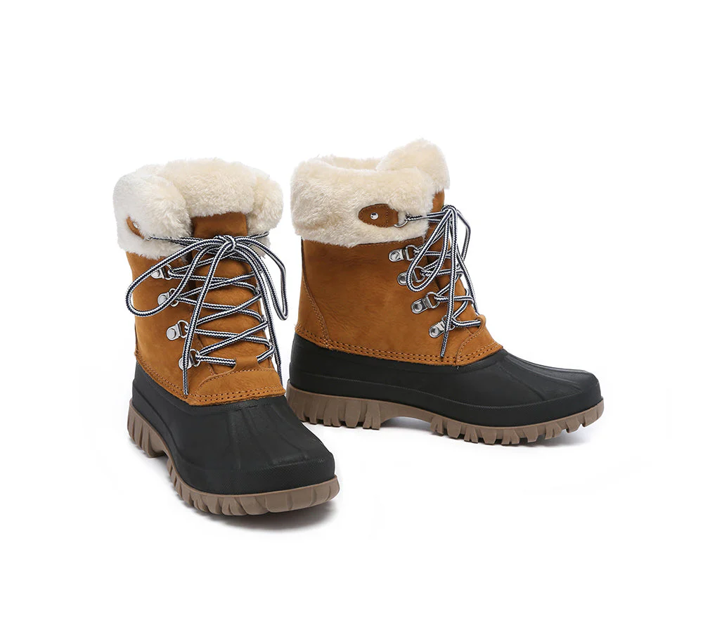 AUSTRALIAN SHEPHERD? Women Lace Up Chunky Snow Boots Natalia