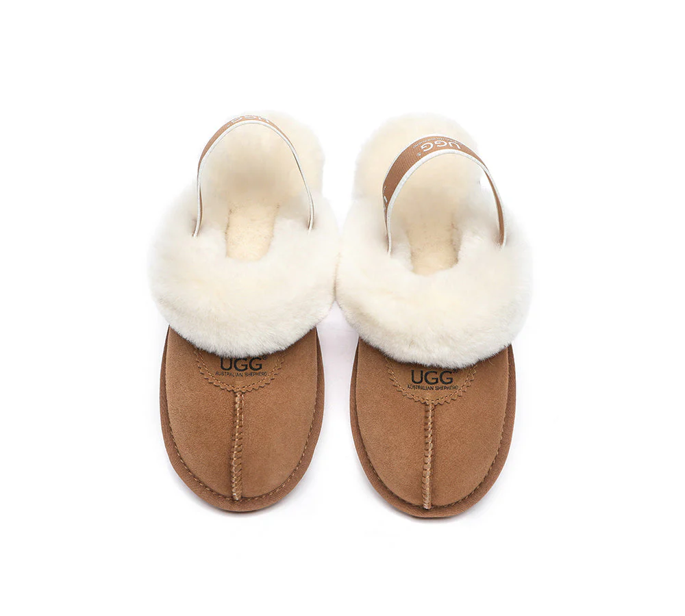 AUSTRALIAN SHEPHERD? UGG Slippers Sheepskin Wool Slingback Waffle Plus
