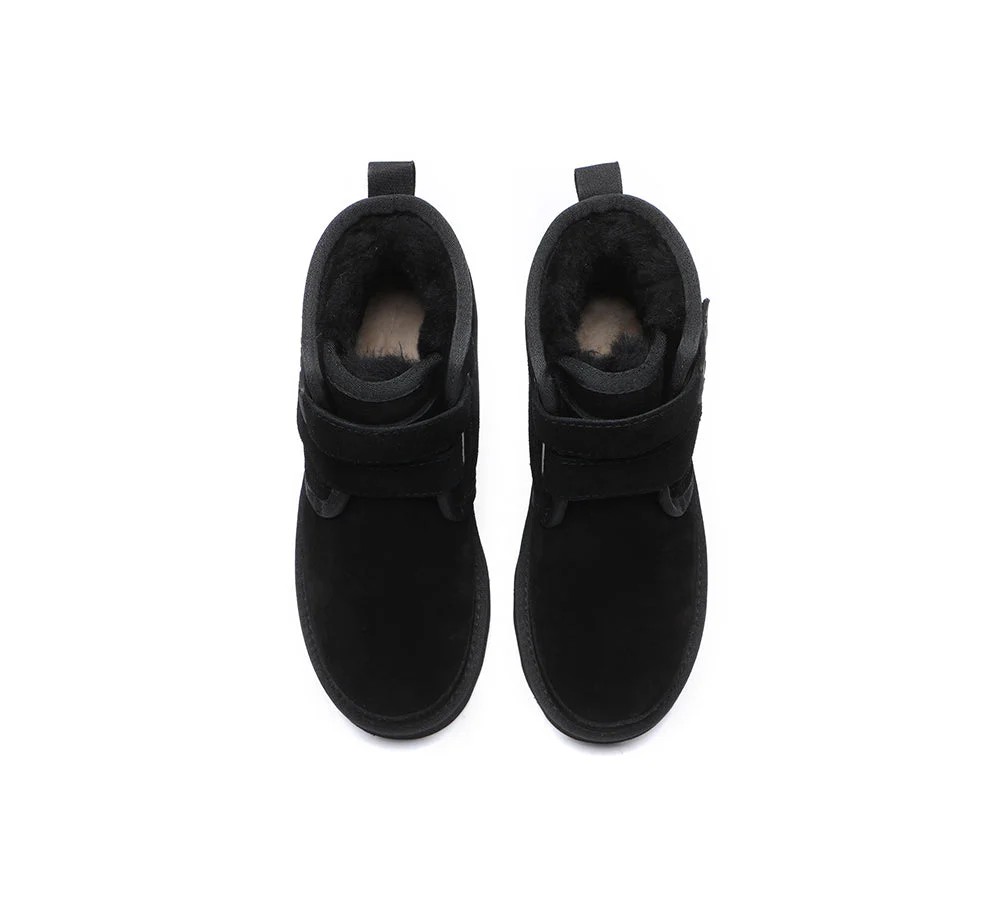 AUSTRALIAN SHEPHERD? UGG Boots Women Sheepskin Wool Hook and Loop Platform Vigour