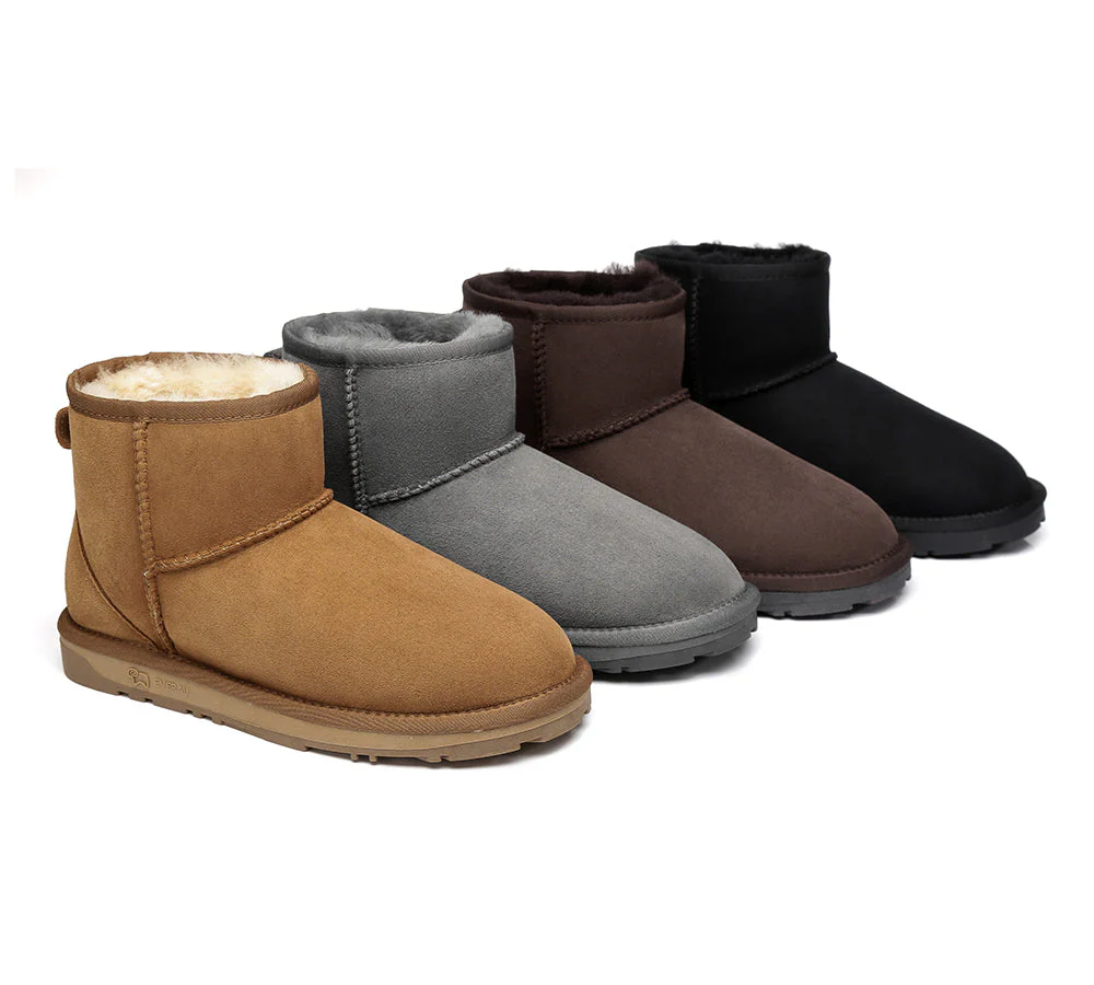 EVERAU? UGG Boots Sheepskin Wool Ankle Mini Classic