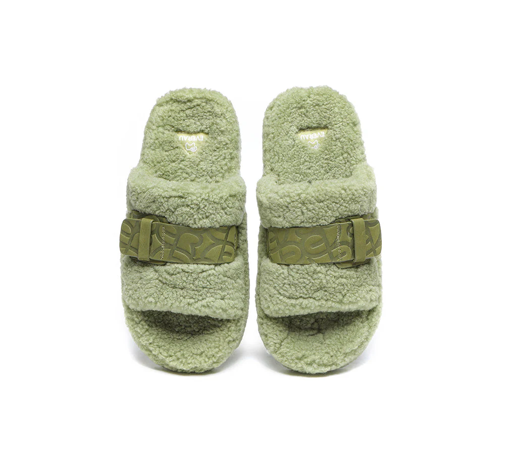 EVERAU? UGG Slippers Women Curly Sheepskin Wool Croft