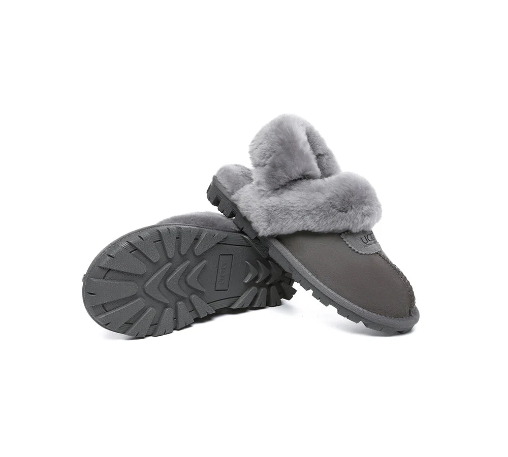 AUSTRALIAN SHEPHERD? UGG Women Slippers Removable Wool Fluffy Strap Slingback Waffle