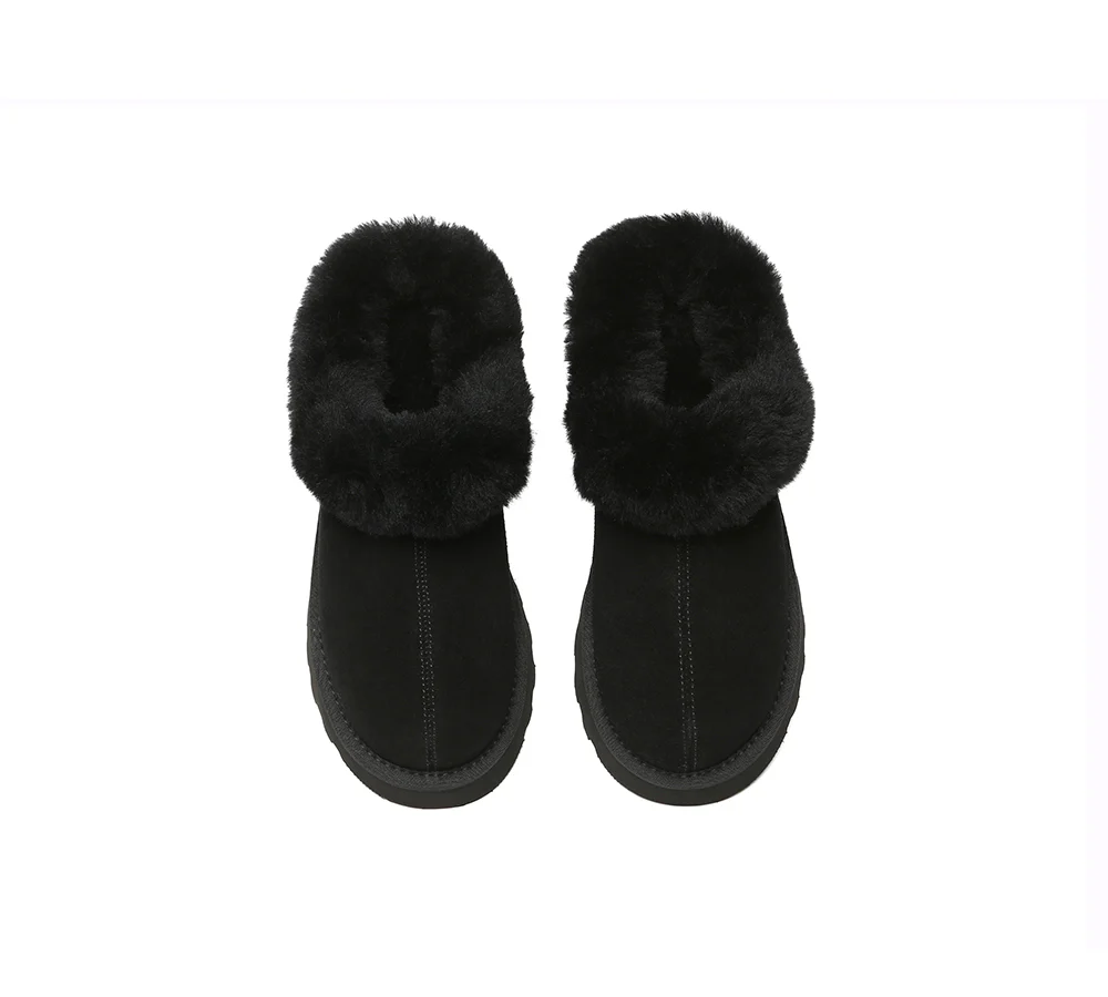 AUSTRALIAN SHEPHERD? UGG Slippers Sheepskin Wool Ankle Chunky Platform Murray