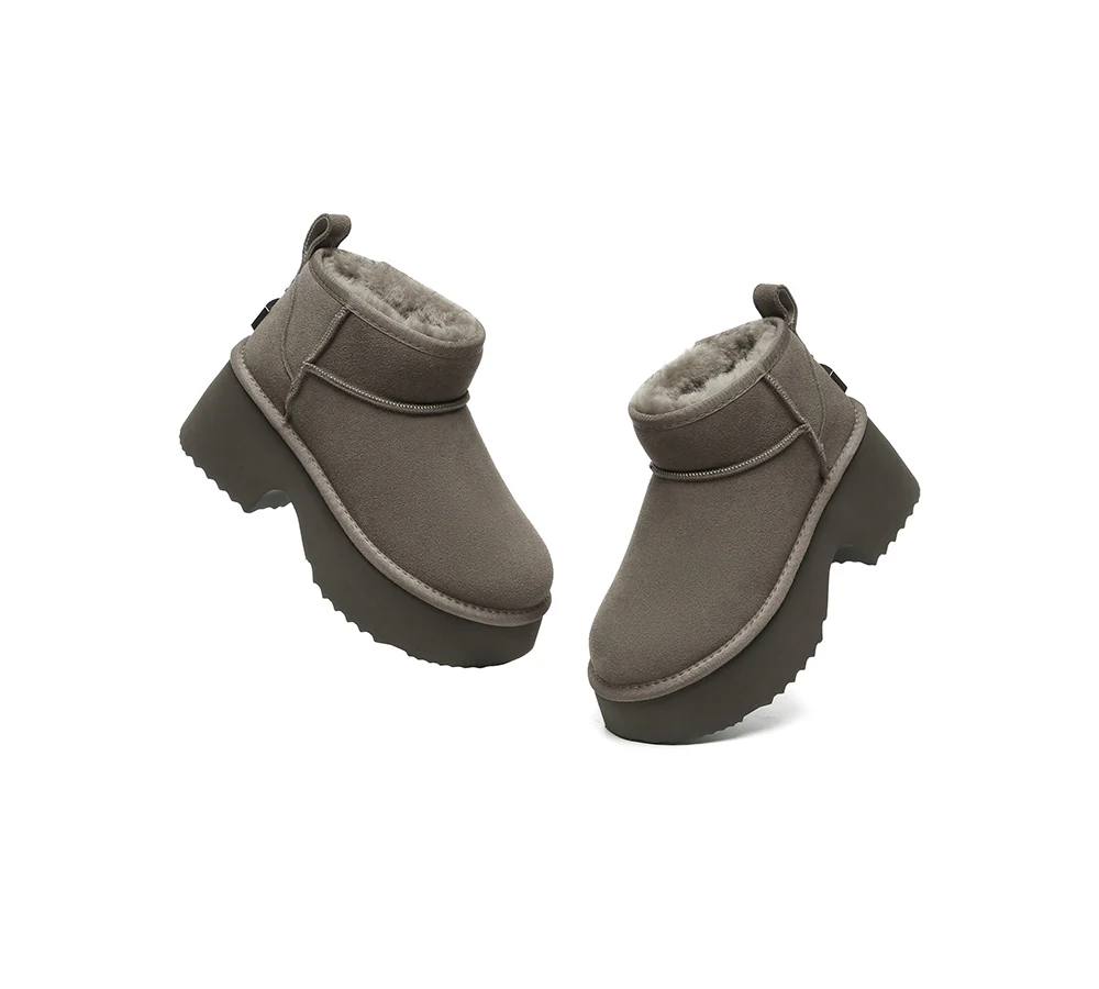 UGG EVERAU? UGG Boots Sheepskin Wool Ankle Chunky Platform Ariel