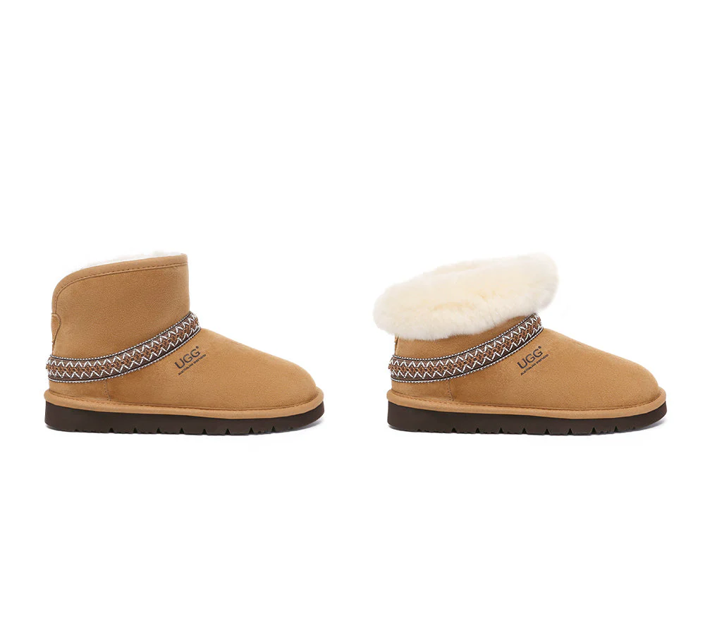 AUSTRALIAN SHEPHERD? UGG Boots Sheepskin Wool Ankle Knitted Fayle