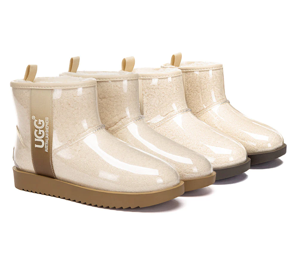 AUSTRALIAN SHEPHERD? UGG Boots Women Clear Waterproof Shearling Coated Neo