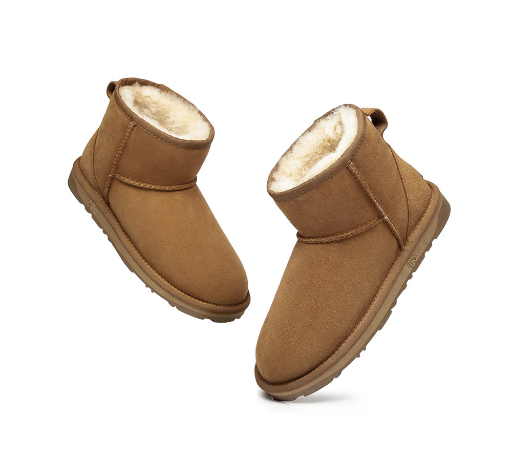 EVERAU? UGG Boots Sheepskin Wool Ankle Mini Classic