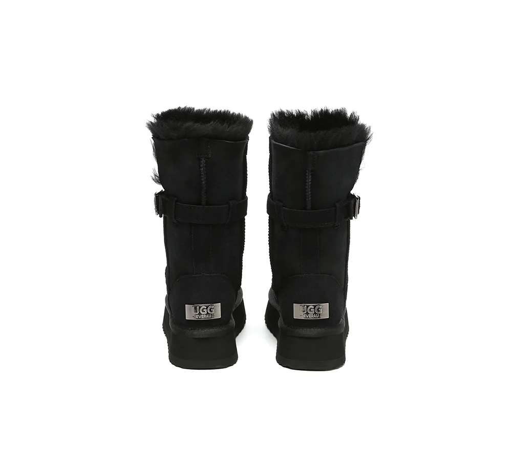 UGG EVERAU?  UGG Boots Women Sheepskin Wool Platform Short Valerie