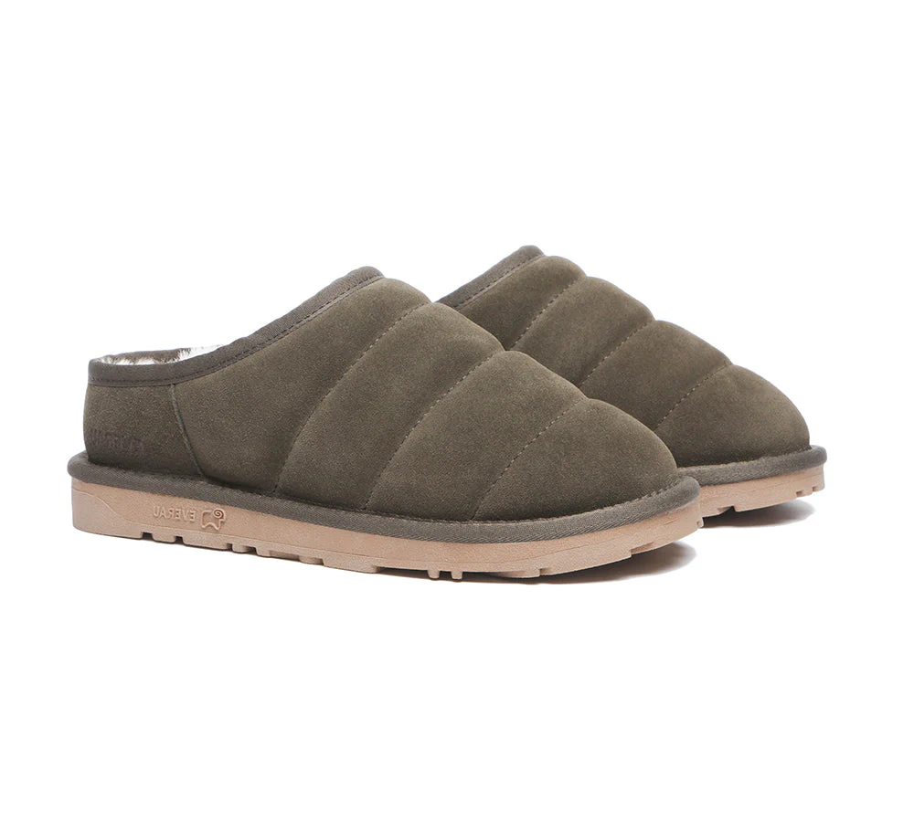 EVERAU? UGG Slippers Sheepskin Wool Ankle Ultra Puffer