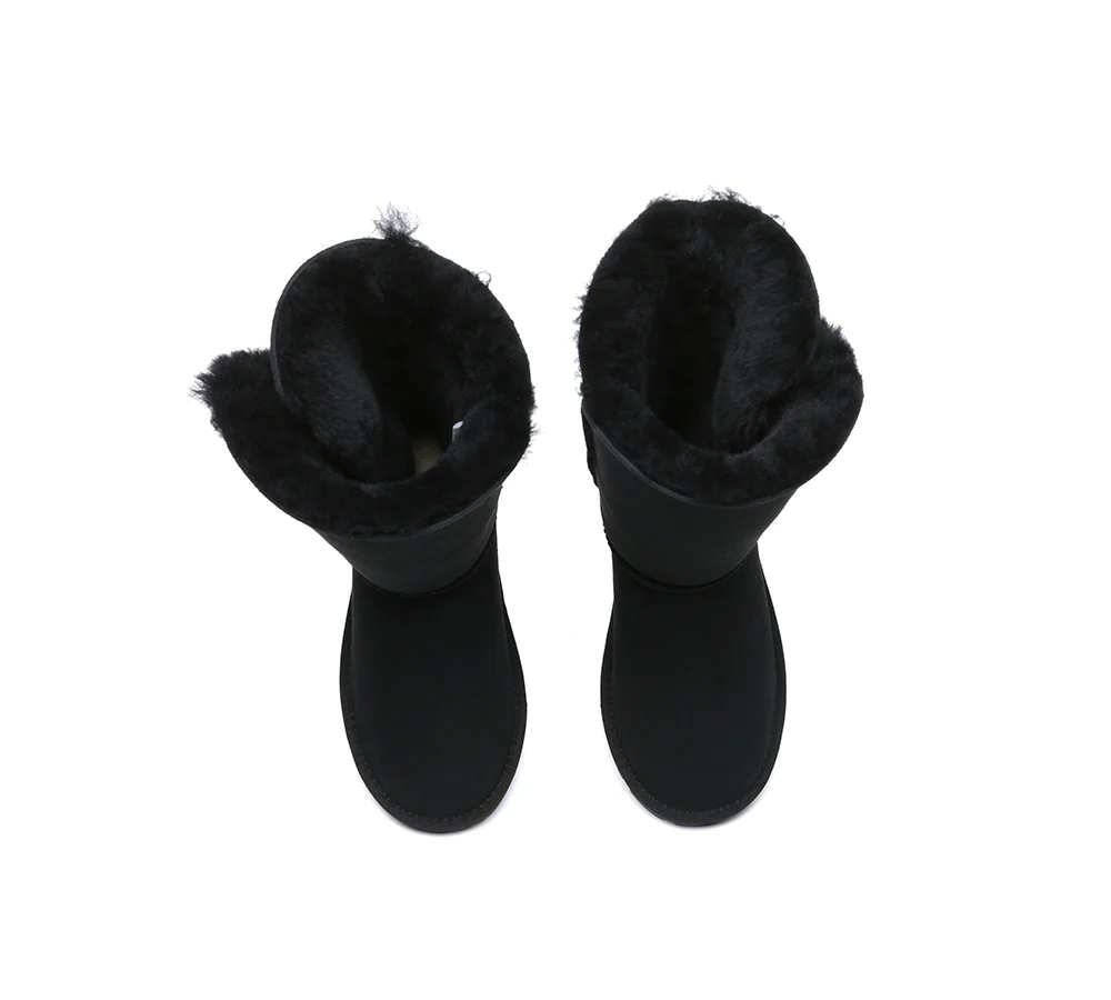 UGG EVERAU? UGG Boots Double Faced Sheepskin Wool Tall Button