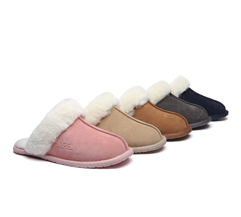 AUSTRALIAN SHEPHERD? UGG Slippers Premium Sheepskin Wool Scuff Rosa