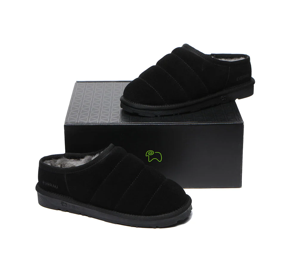 EVERAU? UGG Slippers Sheepskin Wool Ankle Ultra Puffer