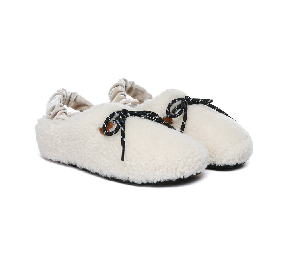 AUSTRALIAN SHEPHERD? UGG Slippers Women Curly Sheepskin Wool Slingback Barrett