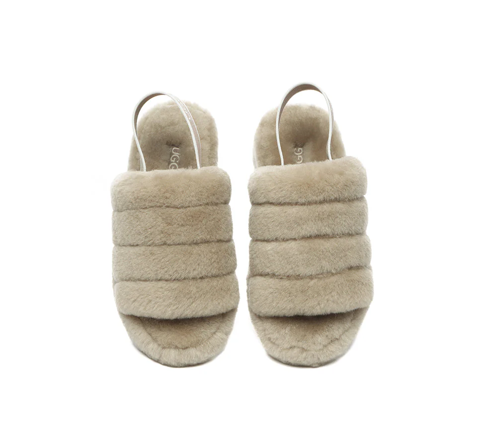 AUSTRALIAN SHEPHERD? UGG Women Slingback Fluffy Slides Puffy