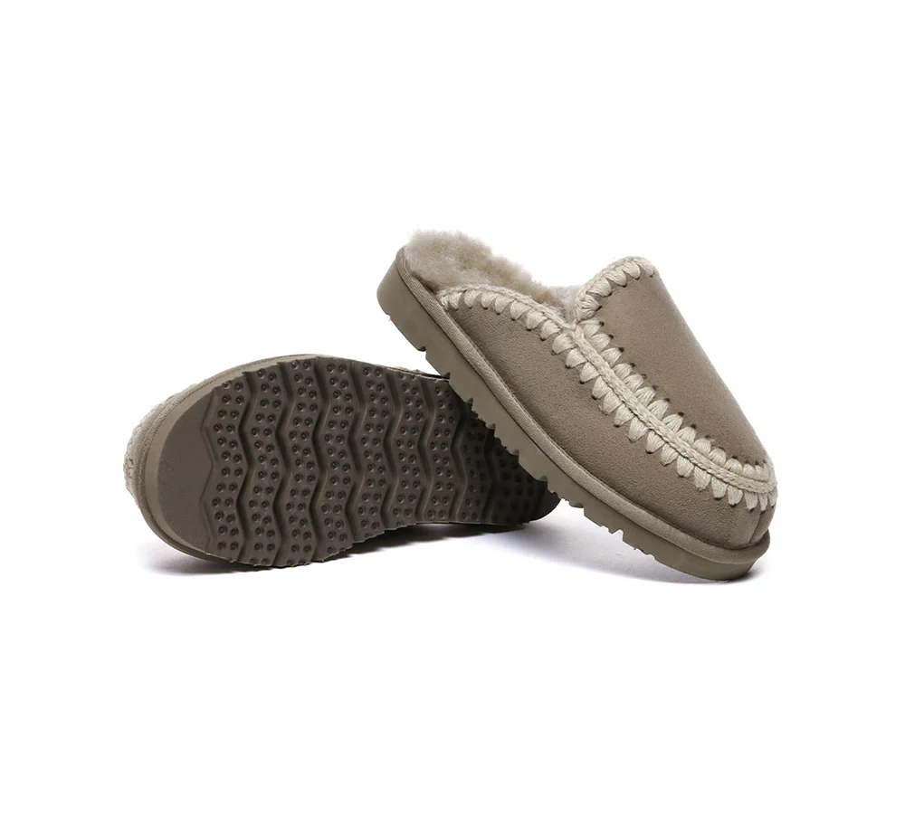 AUSTRALIAN SHEPHERD? UGG Slippers Women Sheepskin Wool Knitted Sophia