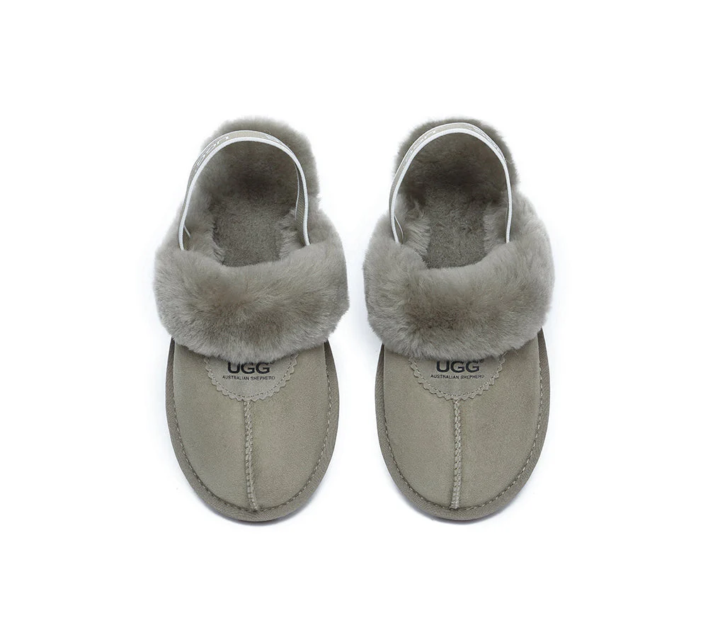 AUSTRALIAN SHEPHERD? UGG Slippers Sheepskin Wool Slingback Waffle Plus