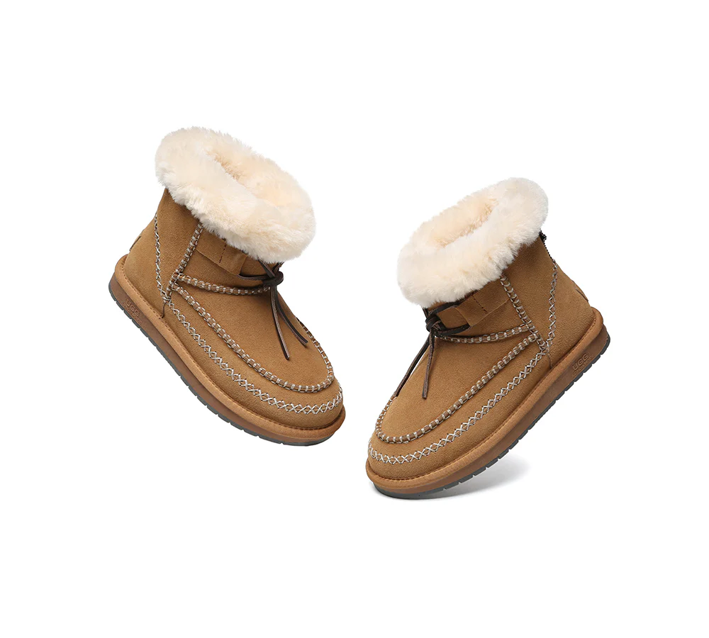 AUSTRALIAN SHEPHERD? UGG Boots Women Sheepskin Wool Ankle Woven Mini Stormy