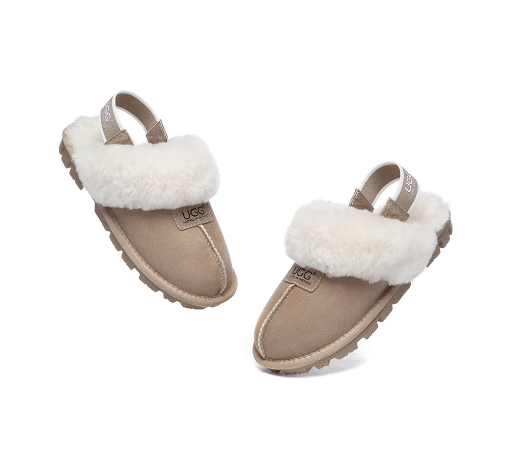 AUSTRALIAN SHEPHERD? 2-Way Style UGG Slippers Sheepskin Wool Removable Strap Slingback Suzie ll