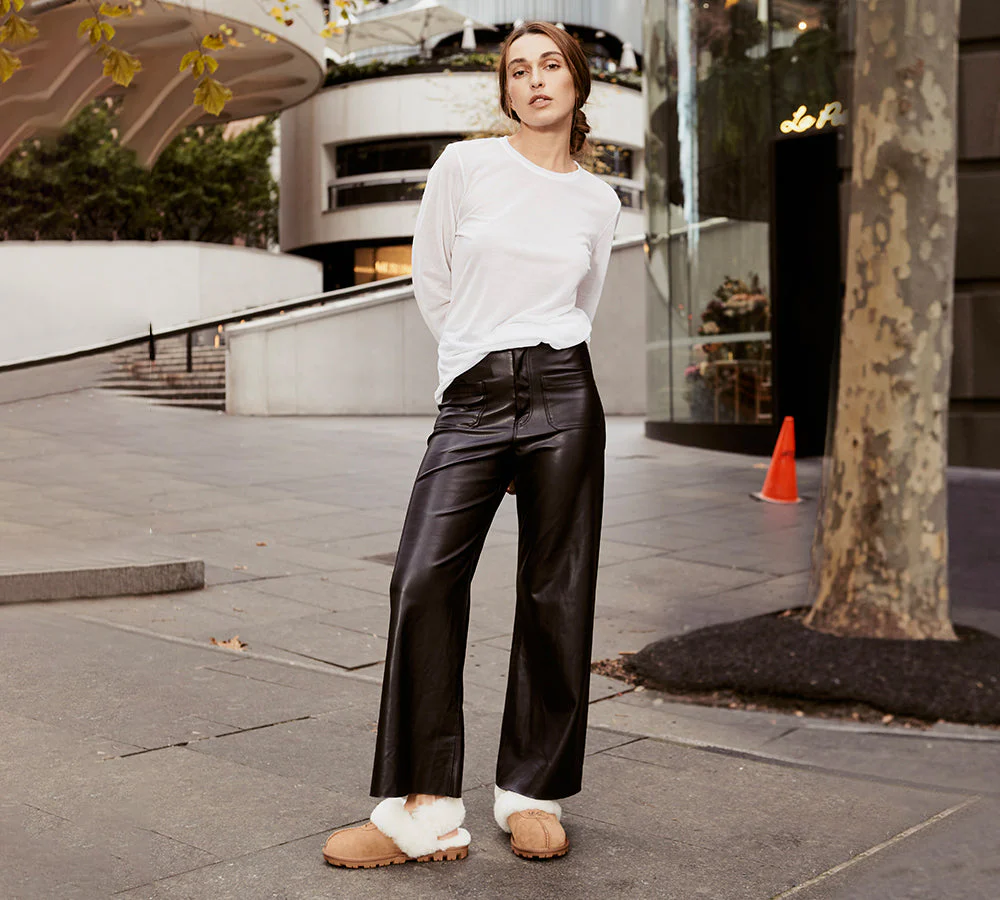 AUSTRALIAN SHEPHERD? UGG Women Slippers Removable Wool Fluffy Strap Slingback Waffle