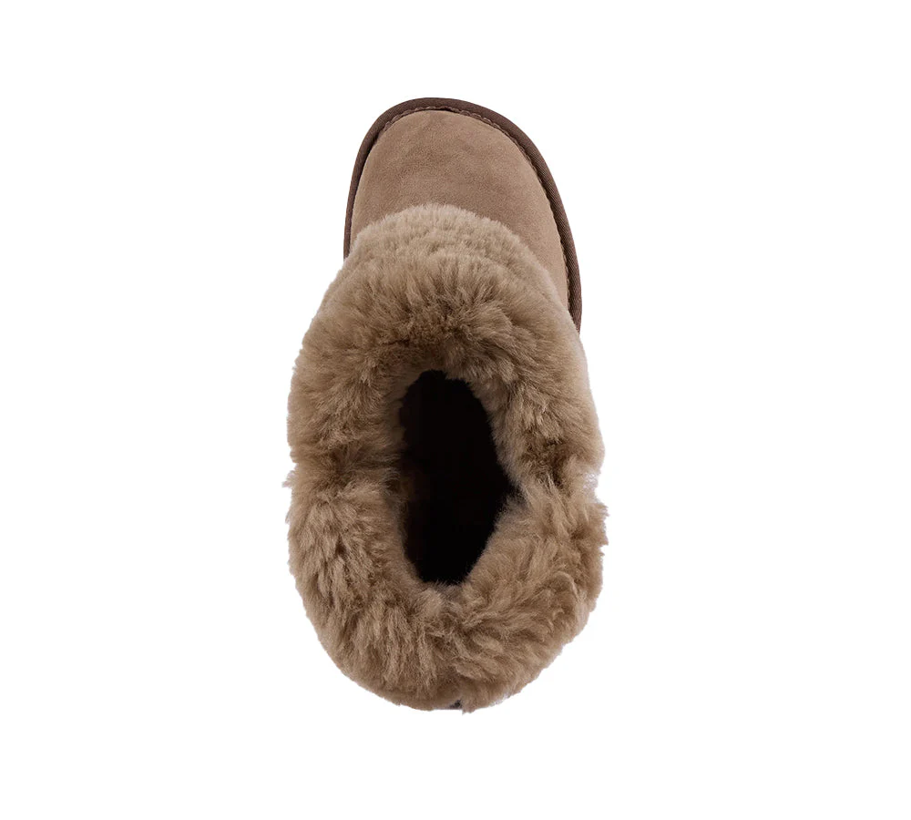 EMU? UGG Slippers Australian Made Sheepskin Wool Platinum Mintaro