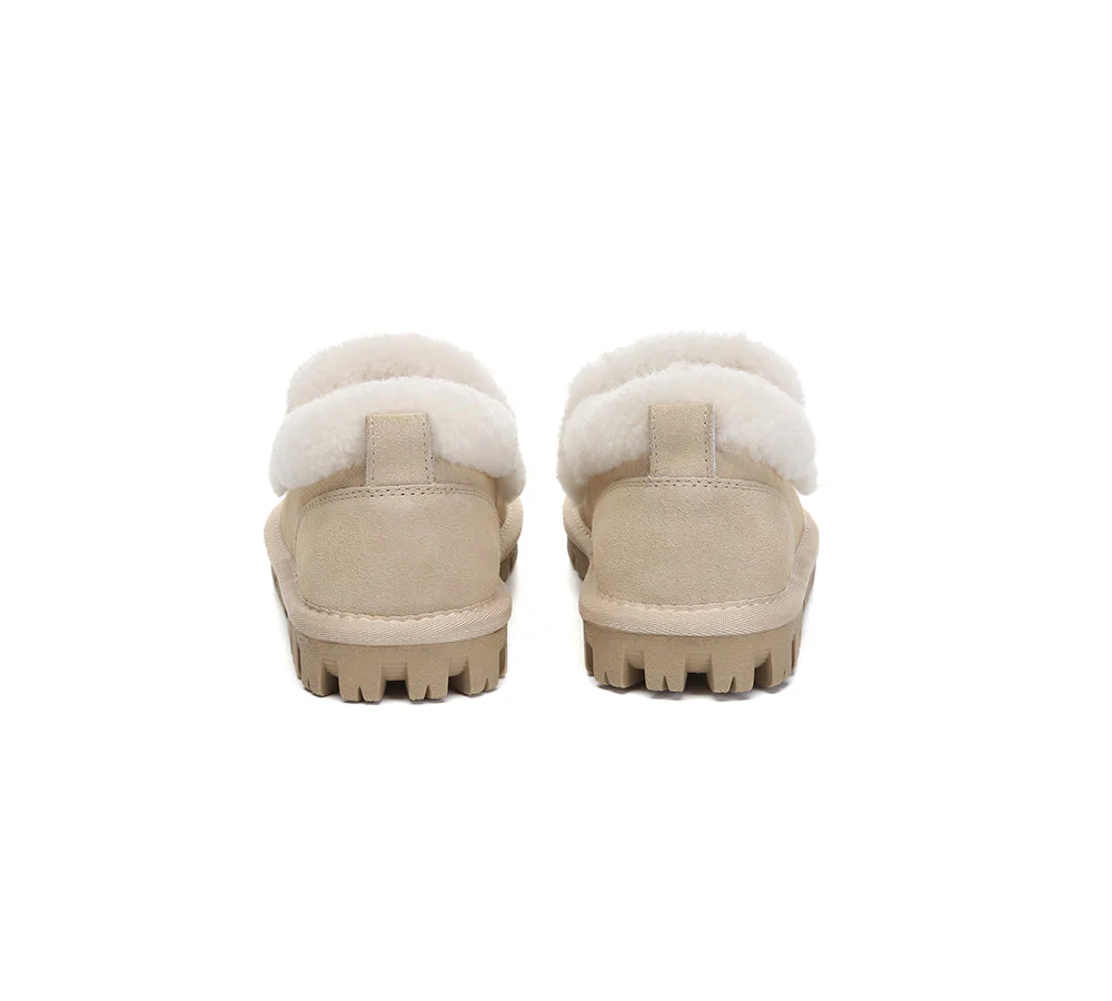 AUSTRALIAN SHEPHERD? UGG Slippers Women Sheepskin Wool Ankle Rilee Loafers