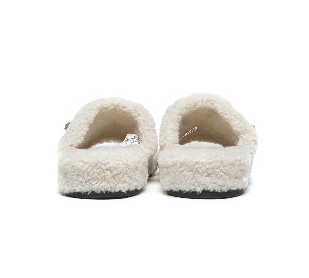 EVERAU? UGG Slippers Women Curly Sheepskin Wool Croft