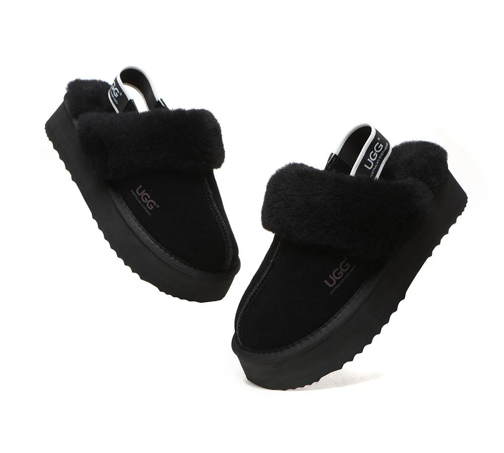 AUSTRALIAN SHEPHERD? 2-Way Style UGG Slippers Women Removable Strap Slingback Platform Muffin