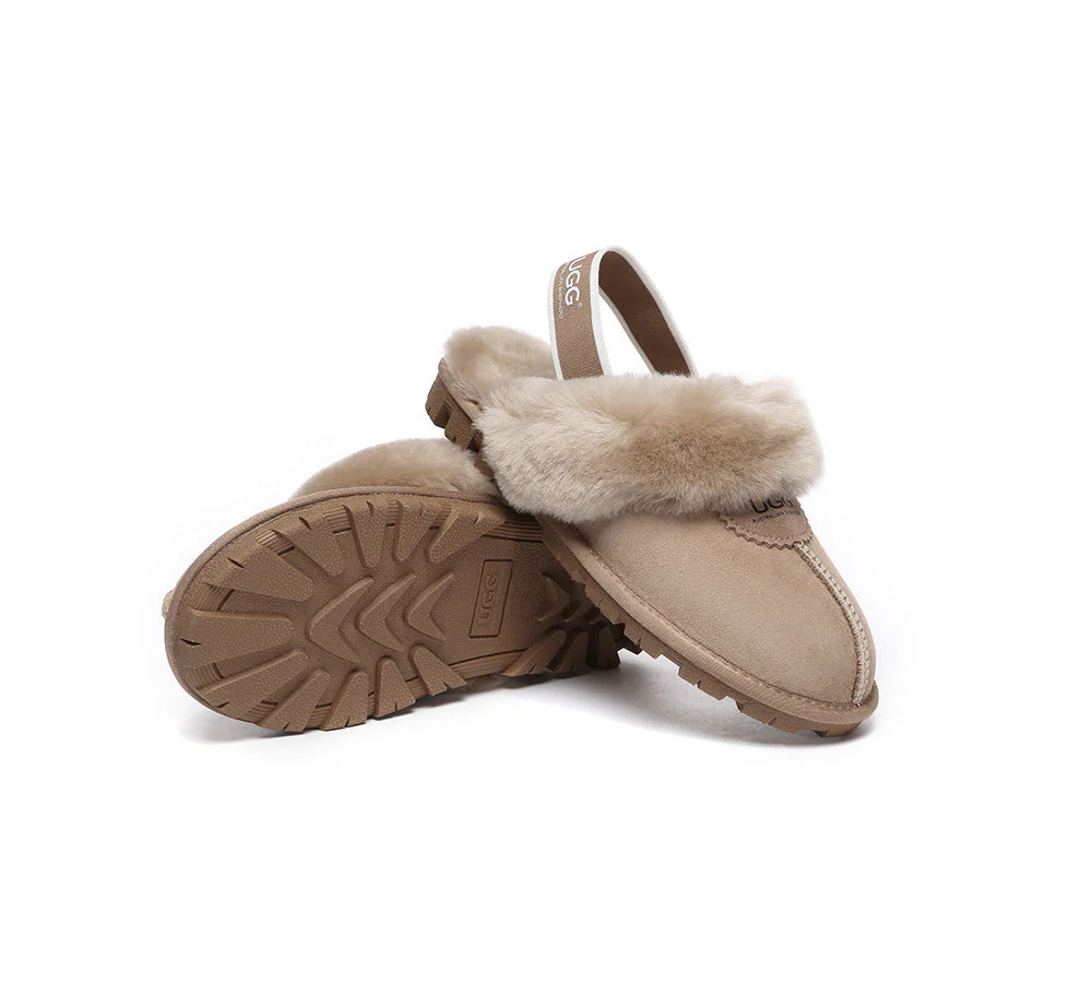 AUSTRALIAN SHEPHERD? UGG Slippers Sheepskin Wool Slingback Waffle Plus