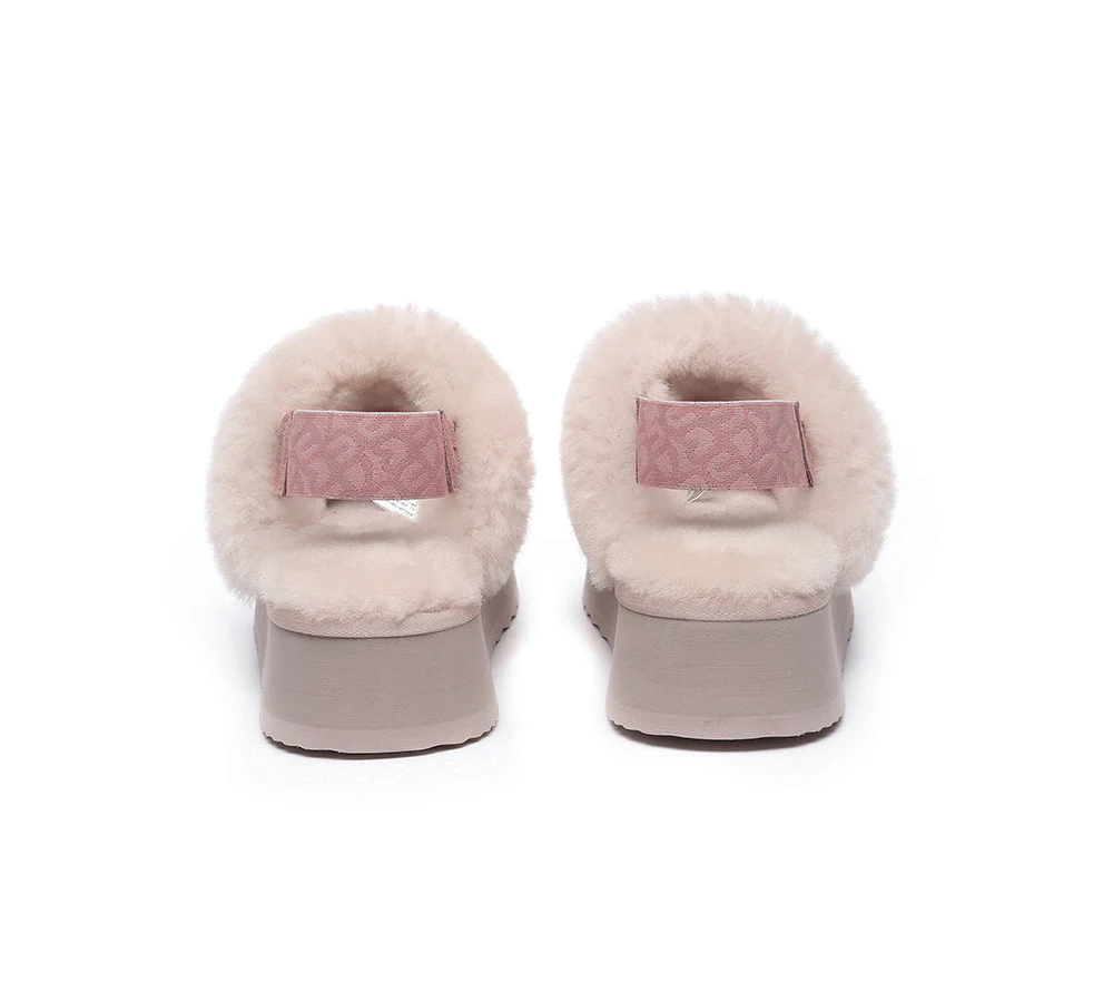 EVERAU? UGG Women Removable Strap Slingback Platform Slippers Forever