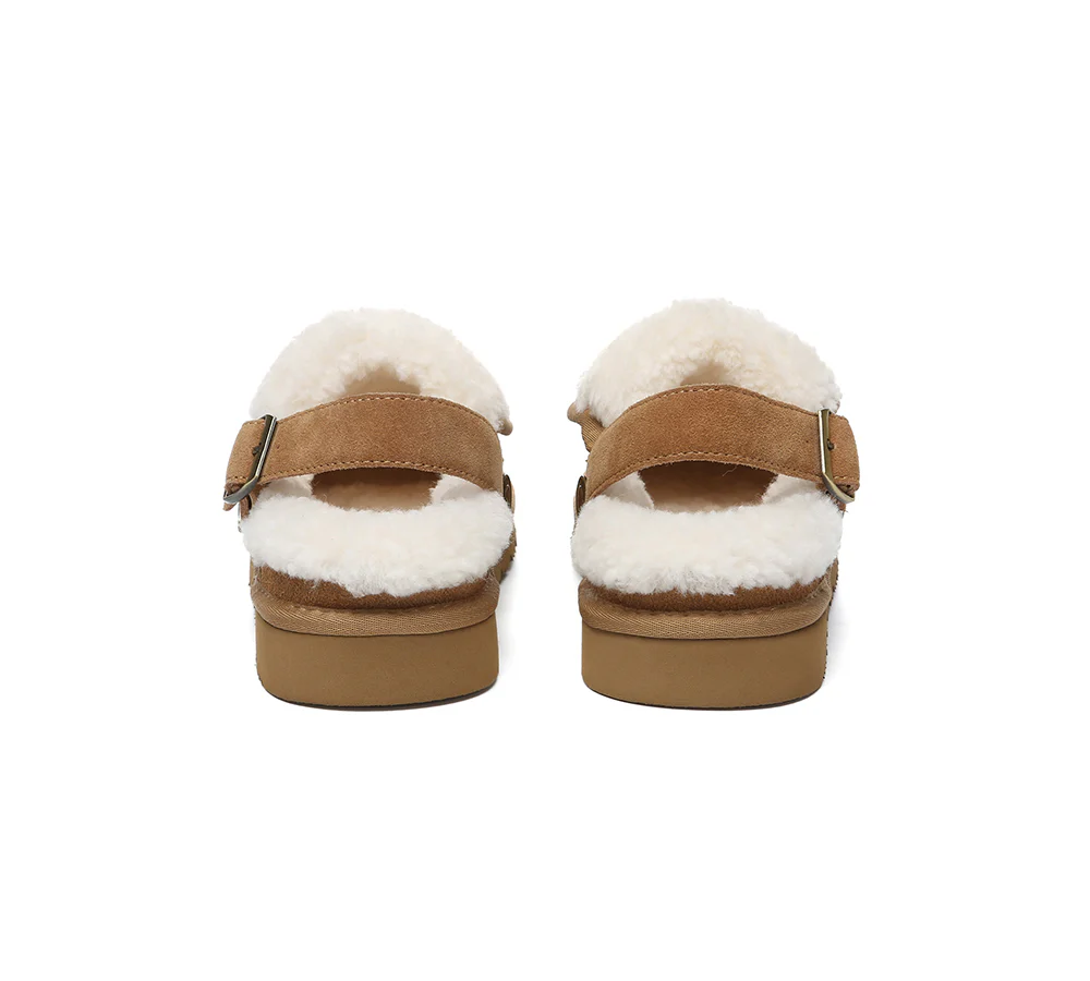 AUSTRALIAN SHEPHERD? UGG Slippers Sheepskin Wool Adjustable Strap Slingback Tenley
