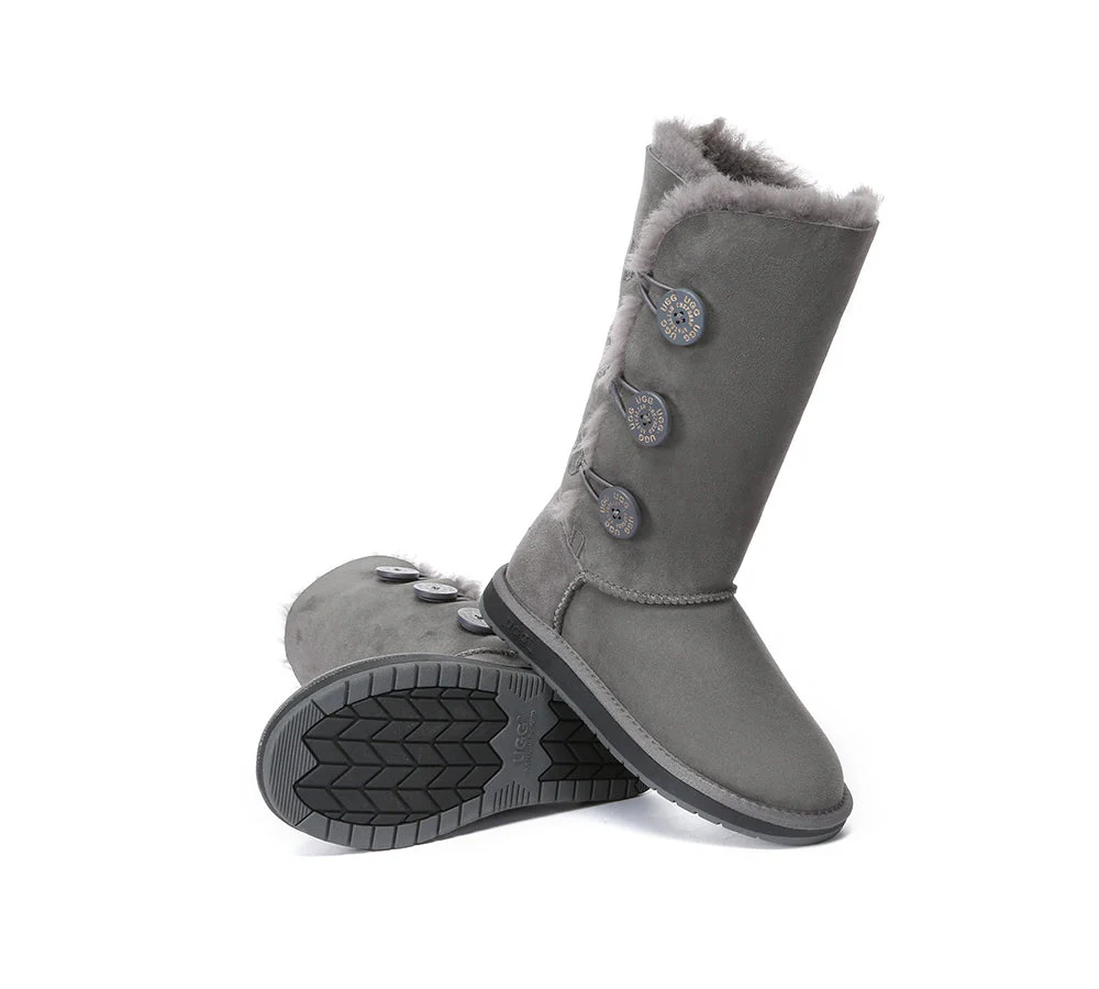 AUSTRALIAN SHEPHERD? UGG Boots Double Face Sheepskin Wool Tall Triple Button