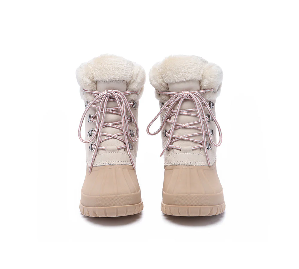 AUSTRALIAN SHEPHERD? Women Lace Up Chunky Snow Boots Natalia