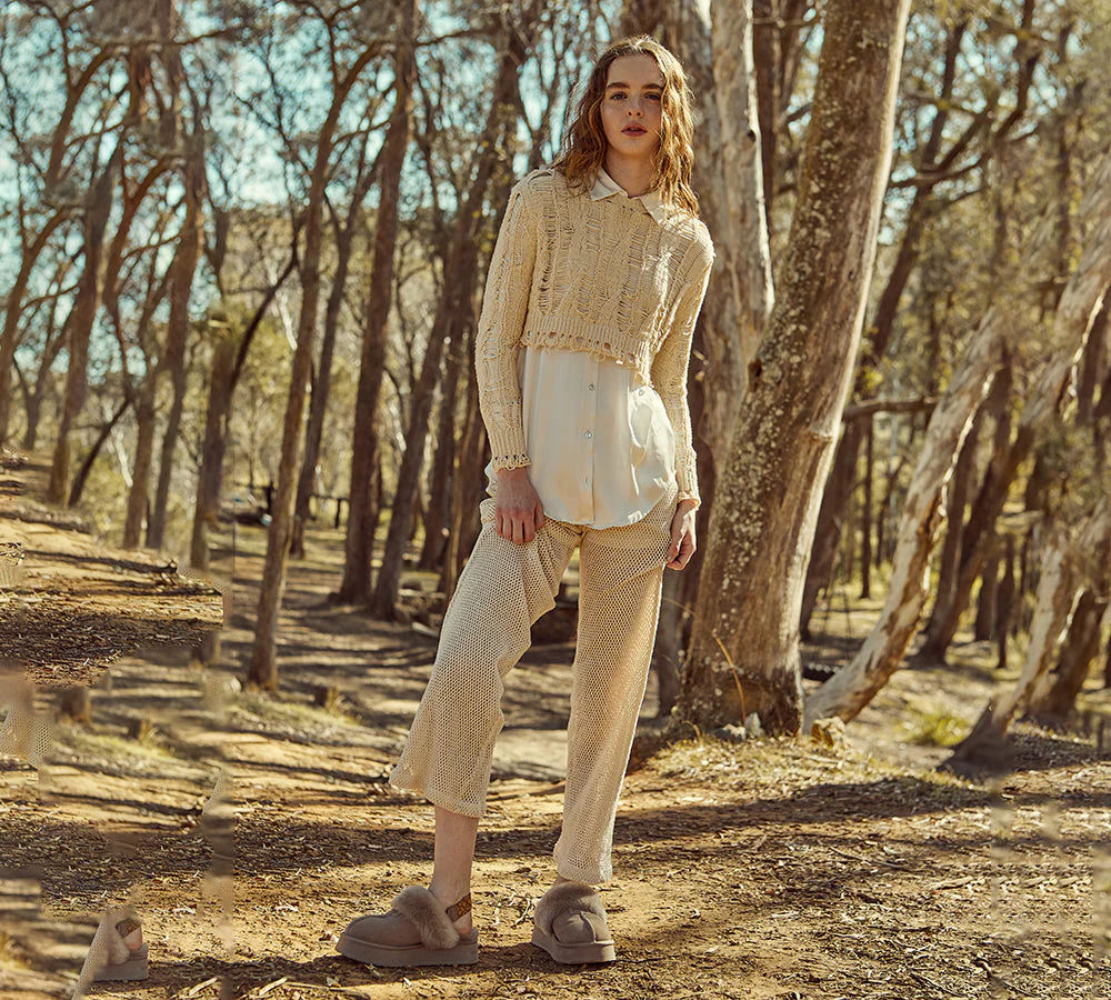 EVERAU? UGG Women Removable Strap Slingback Platform Slippers Forever