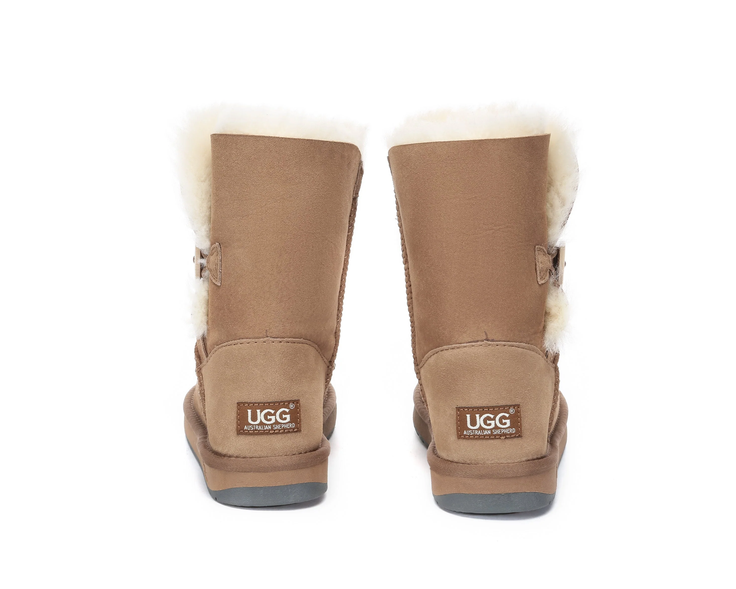 AUSTRALIAN SHEPHERD? UGG Boots Double Face Sheepskin Wool Short Button
