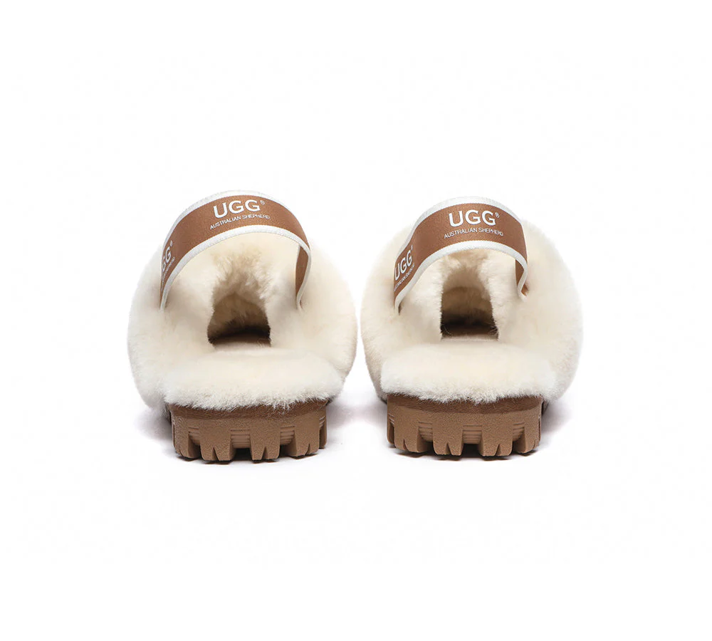 AUSTRALIAN SHEPHERD? UGG Slippers Sheepskin Wool Slingback Waffle Plus