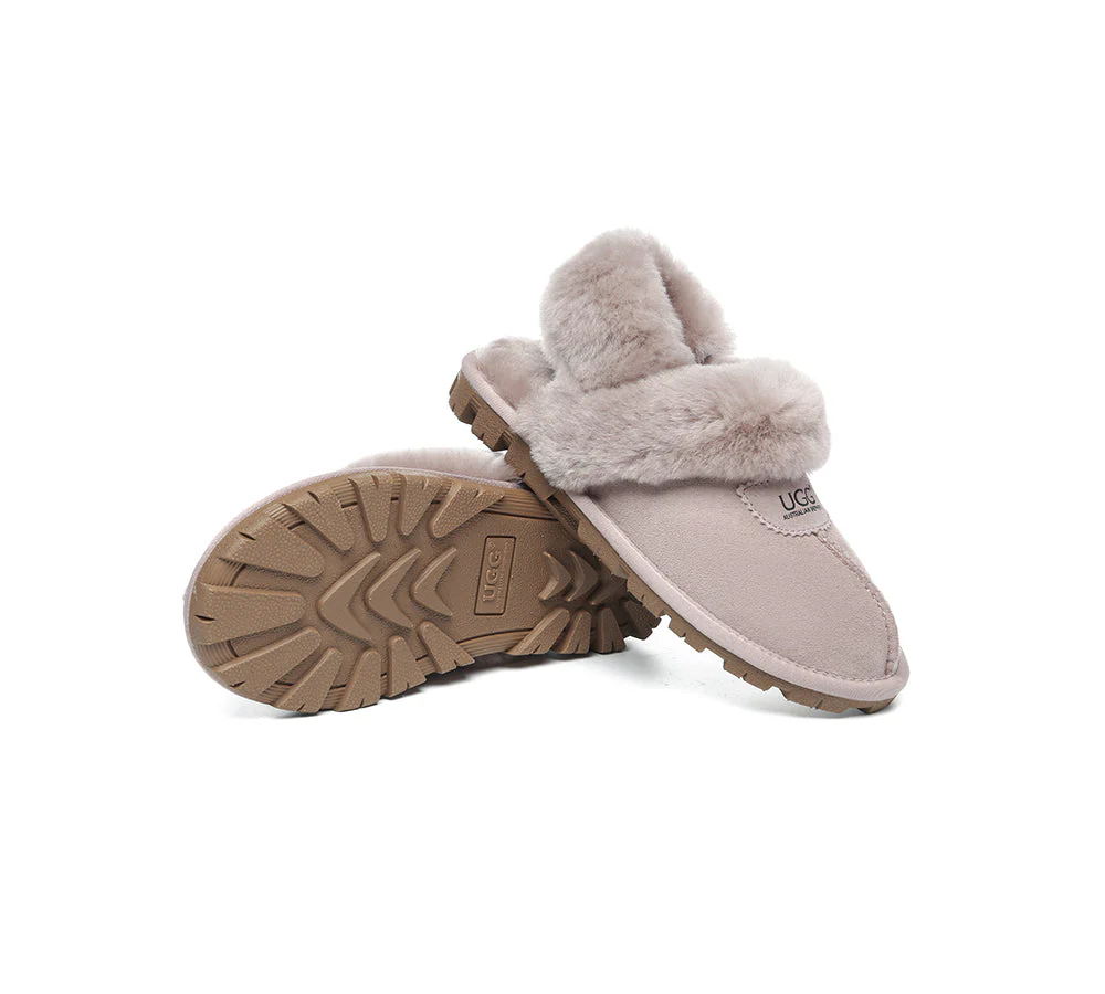 AUSTRALIAN SHEPHERD? UGG Women Slippers Removable Wool Fluffy Strap Slingback Waffle