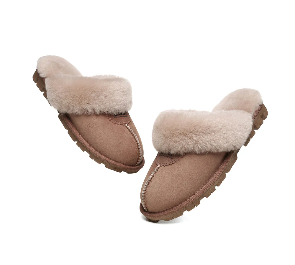 AUSTRALIAN SHEPHERD? UGG Slippers Double Face Sheepskin Wool Scuff Waffle