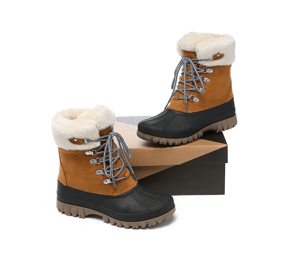 AUSTRALIAN SHEPHERD? Women Lace Up Chunky Snow Boots Natalia